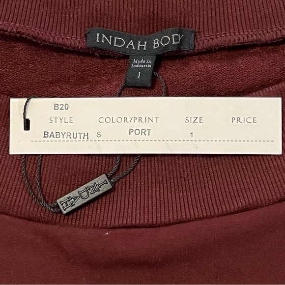 NEW Indah Body Baby Ruth Boatneck Mini Dress in Port Size 1 US Small Burgundy - Picture 14 of 15
